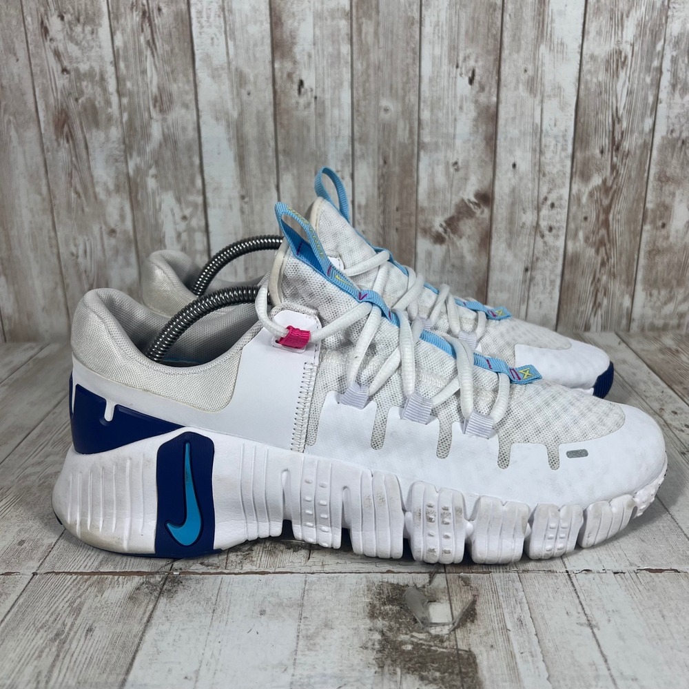Nike Free Metcon 5 Womens Training Shoes White Blue Pink DV3950-103 Size 11